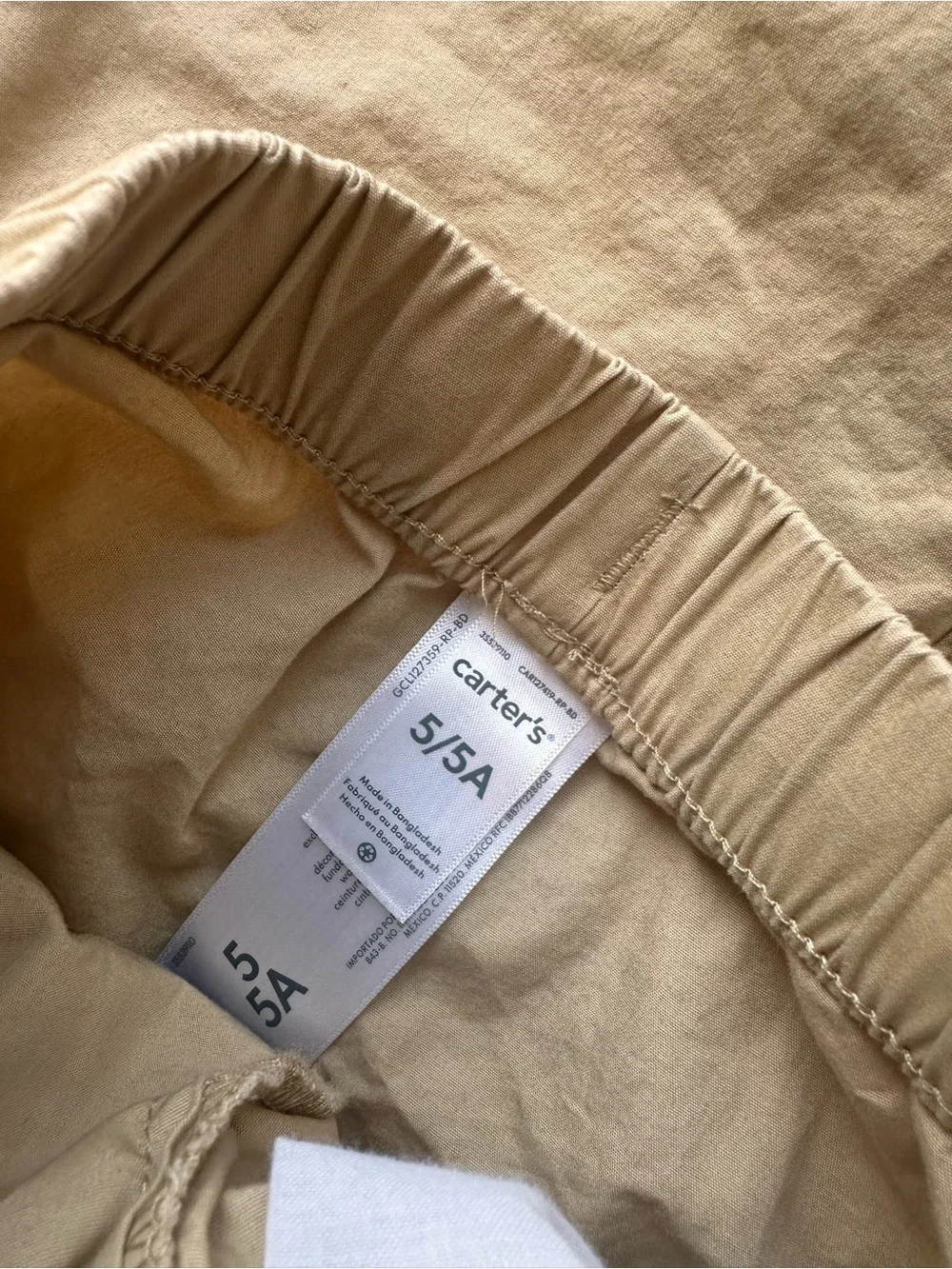 Boys Carter's Tan Khaki Elastic-Waist school uniform shorts (6 pair)